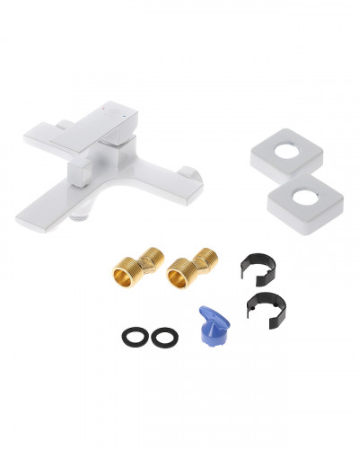 Смеситель для ванны Orange Lutz M04-100w Белый на стену