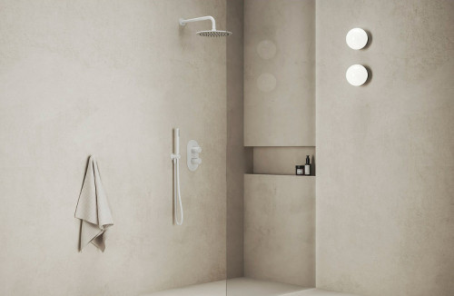 Верхний душ Ravak 985.10WHM X070519 Белый матовый нержавеющая сталь на потолок