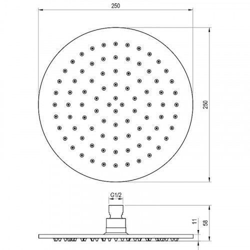 Верхний душ Ravak 985.10WHM X070519 Белый матовый нержавеющая сталь на потолок