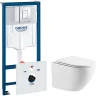 Комплект унитаза WellWant Aura WWU01121WK с инсталляцией Grohe Rapid SL 38775001 с сиденьем Микролифт и клавишей смыва Хром