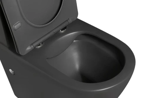Унитаз компакт SantiLine SL-5014MG цвет Темно-серый матовый с бачком и сиденьем Микролифт
