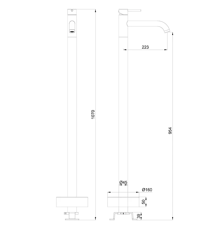Смеситель для раковины Wonzon & Woghand Stick WW-88649905-BN цвет Брашированный никель