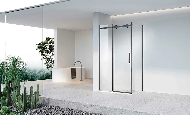 Душевой уголок Vincea Como-N 160x80 VSR-4CN8016CLB профиль Черный стекло прозрачное