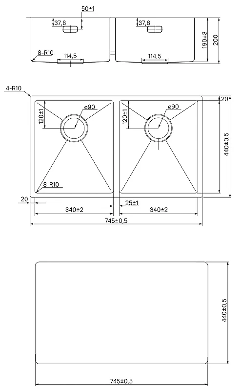 Кухонная мойка Iddis Edifice 75 EDI75G2i77 Графит нержавеющая сталь встраиваемая сверху, встраиваемая снизу