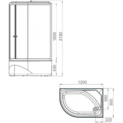 Душевая кабина Melodia della vita Classica 120x80 R MB01013 с гидромассажем