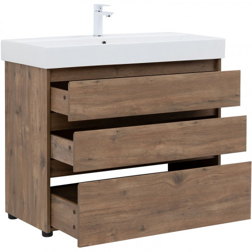 Тумба под раковину Aquanet Nova Lite 100 302480 Дуб рустикальный МДФ / ЛДСП