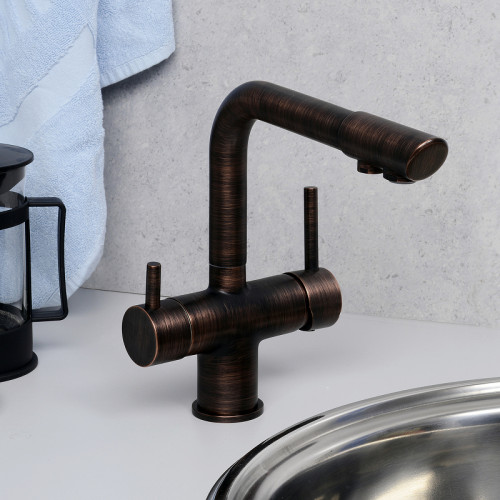 Смеситель для кухни WasserKRAFT A8047 Бронза темная латунь