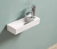 Раковина CeramaLux 38 9048FL Белая фаянс подвесная, накладная