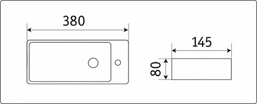 Раковина CeramaLux 38 9048FL Белая фаянс подвесная, накладная
