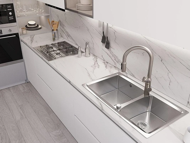 Кухонная мойка Oulin 86 OL-S8203 цвет Сатин