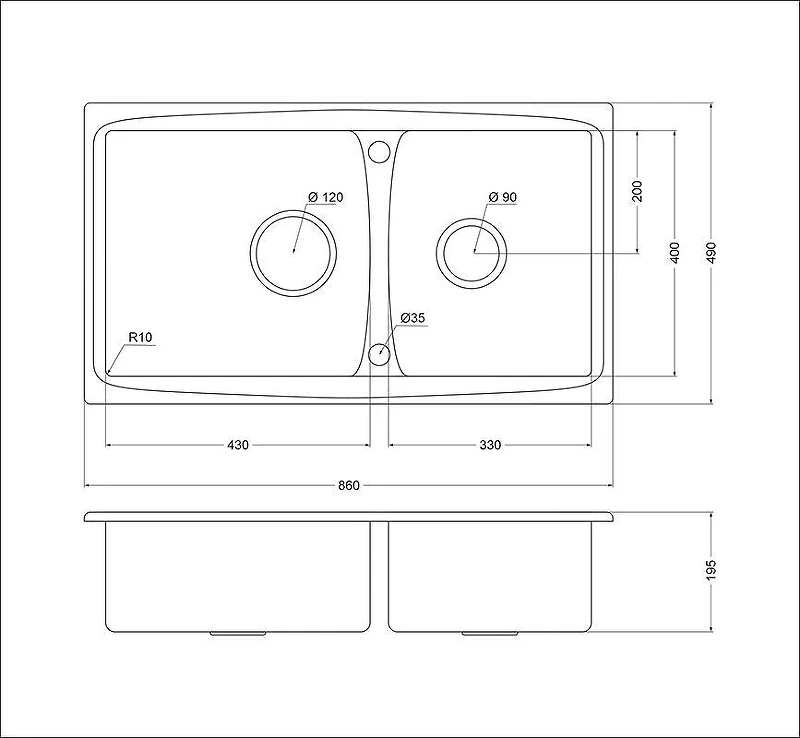 Кухонная мойка Oulin 86 OL-S8203 цвет Сатин