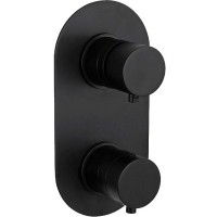 Смеситель для душа Remer Minimal Thermo NT92KBCFP с термостатом Черный хром брашированный латунь встраиваемый