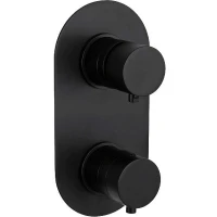 Смеситель для душа Remer Minimal Thermo NT92KBCFP с термостатом Черный хром брашированный латунь встраиваемый