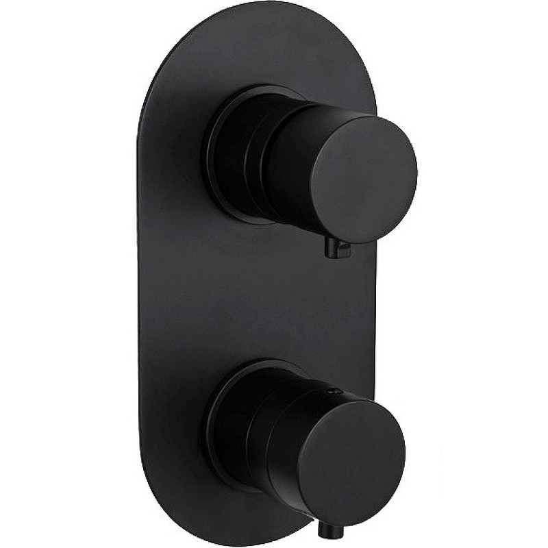 Смеситель для душа Remer Minimal Thermo NT92KBCFP с термостатом Черный хром брашированный латунь встраиваемый