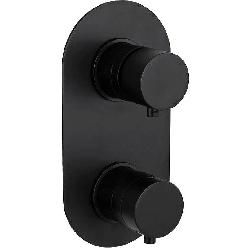 Смеситель для душа Remer Minimal Thermo NT92KBCFP с термостатом Черный хром брашированный латунь встраиваемый