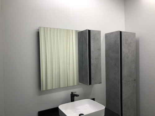 Зеркало со шкафом Comforty Эдинбург 90 00004147981 Бетон светлый МДФ / ЛДСП, стекло