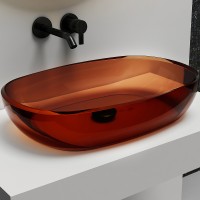 Раковина-чаша Abber Kristall 60 AT2805Opal Коричневая полиэфирная смола накладная