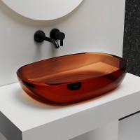 Раковина-чаша Abber Kristall 60 AT2805Opal Коричневая полиэфирная смола накладная