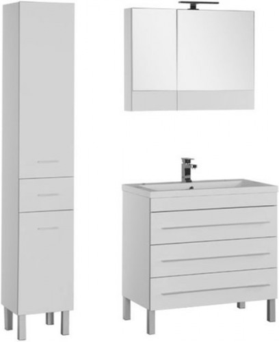 Тумба под раковину Aquanet Верона 90 178470 3 ящика Белая МДФ / ЛДСП, нестандартный материал