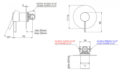 Смеситель для душа Remer Metrica MC30L цвет Хром