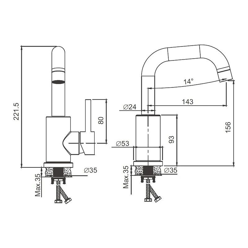 Смеситель для раковины Belz B810-7 B10810-7 цвет Черный