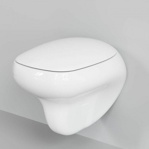 Унитаз Ambassador Diamond 123T20001R-122T20001 подвесной Белый глянцевый с сиденьем Микролифт фарфор подвесной