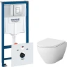 Унитаз с инсталляцией AM.PM Spirit FlashClean C701700WH+C707857WH + Grohe Rapid SL 38775001 с сиденьем Микролифт и клавишей смыва Хром