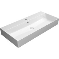 Раковина GSI Kube X 100 9423111 Белая фаянс подвесная, накладная