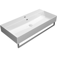 Раковина GSI Kube X 100 9423111 Белая фаянс подвесная, накладная