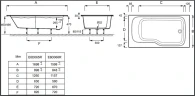 Акриловая ванна Jacob Delafon Bain Douche Malice 170х90 L E6D065L-00 цвет Белый
