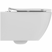 Комплект унитаза с инсталляцией Ideal Standard Tesi Rimless TT00003/115JG с сиденьем Микролифт и клавишей смыва Хром матовый фарфор подвесной