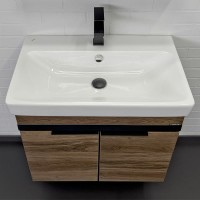 Тумба с раковиной Comforty Соло 70 00-00010978 подвесная Дуб темно-коричневый МДФ / ЛДСП