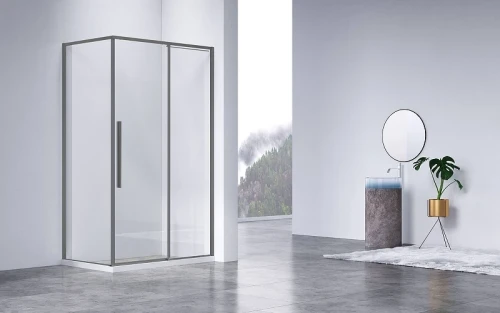 Душевой уголок Vincea Slim-N 120x80 VSR-4SN8012CLGM профиль Вороненая сталь стекло прозрачное