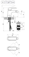 Смеситель для биде Ravak Flat FL 055.20 X070178 Черный матовый латунь