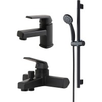 Комплект смесителей Orange OneLife P02-511B Черный матовый