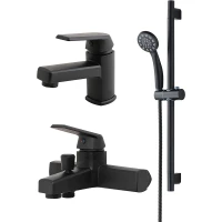 Комплект смесителей Orange OneLife P02-511B Черный матовый