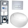 Комплект унитаза с инсталляцией WeltWasser MARBERG 410 + JECKENBACH 004 GL-WT + MAR 410 SE-CR 10000006478 цвет Белый глянцевый с сиденьем Микролифт и клавишей смыва цвет Хром