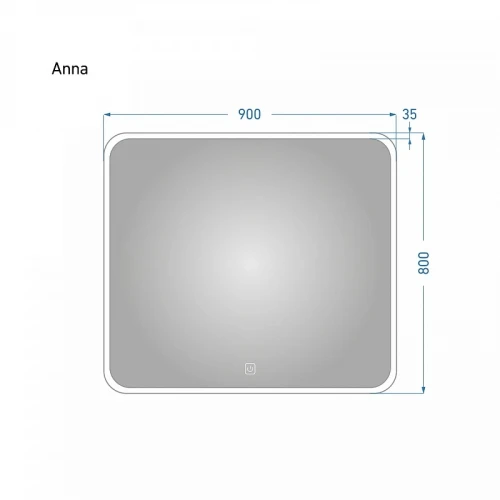 Зеркало Alavann Anna 90 ALV0020001 с подсветкой цвет Белый с сенсорным выключателем