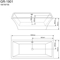 Акриловая ванна Grossman Cristal 180х80 GR-1901 без гидромассажа
