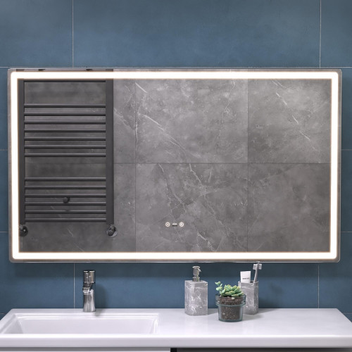 Зеркало Vigo Geometry Step 120 236 с подсветкой c сенсорным выключателем с диммером и подогревом