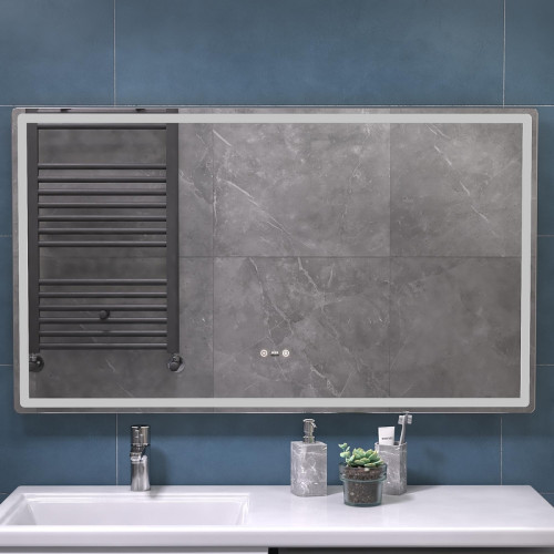 Зеркало Vigo Geometry Step 120 236 с подсветкой c сенсорным выключателем с диммером и подогревом