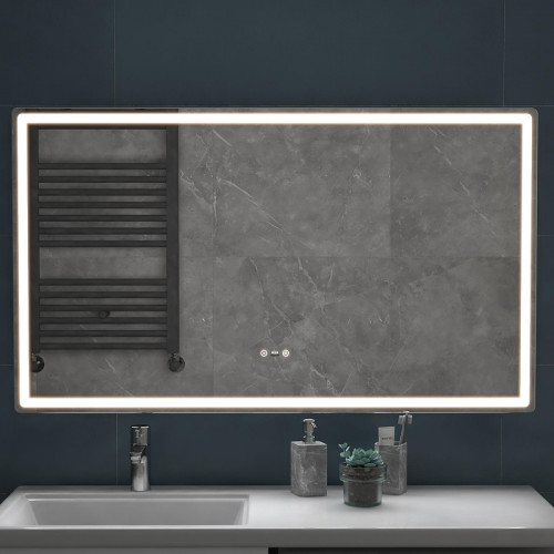 Зеркало Vigo Geometry Step 120 236 с подсветкой c сенсорным выключателем с диммером и подогревом