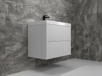 Тумба под раковину Style Line Стокгольм 70 ЛС-00002313 подвесная Белый рифленый софт МДФ / ЛДСП