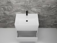 Тумба под раковину Style Line Стокгольм 70 ЛС-00002313 подвесная Белый рифленый софт МДФ / ЛДСП