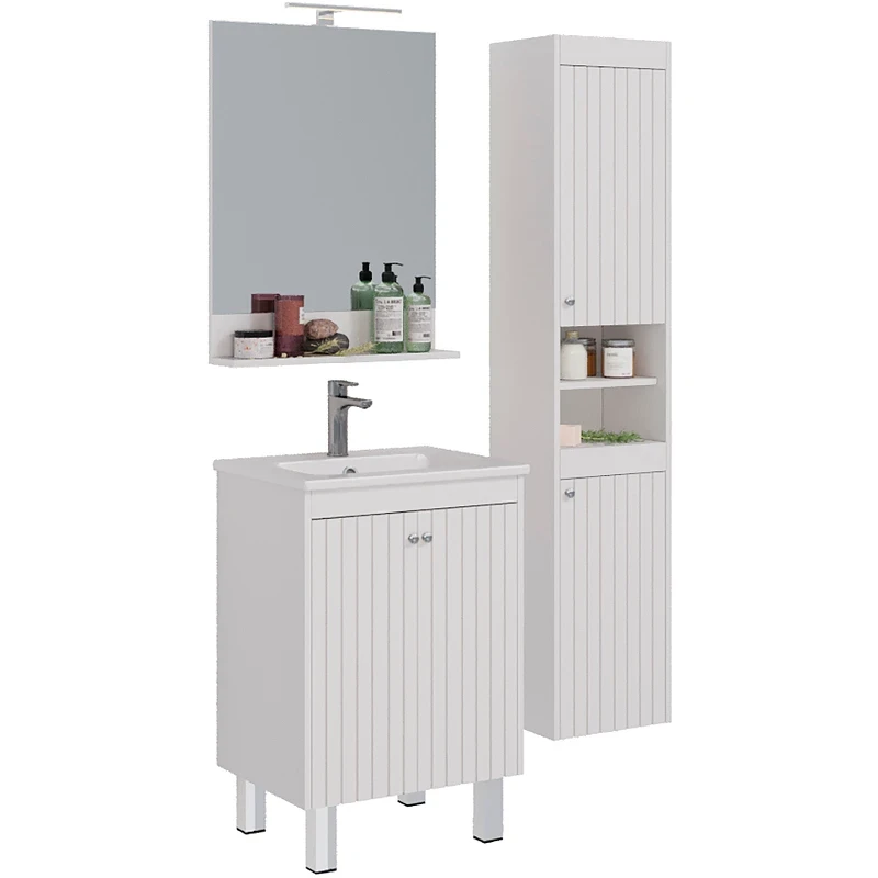 Зеркало Lemark Romance 60 LM07R60Z Белый глянец с кнопочным выключателем МДФ / ЛДСП, стекло