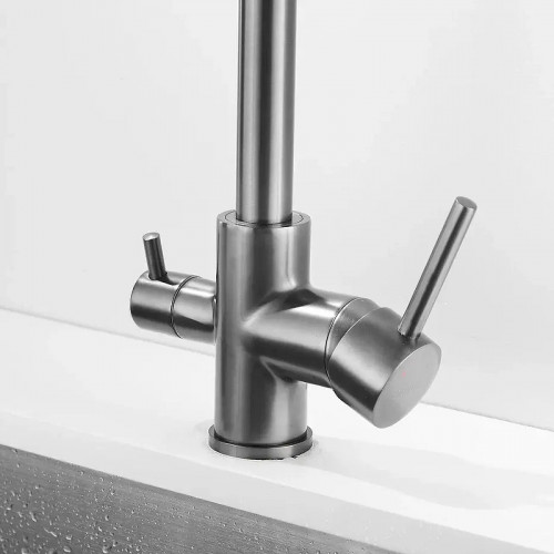 Смеситель для кухни Shevanik S228T цвет Оружейная сталь