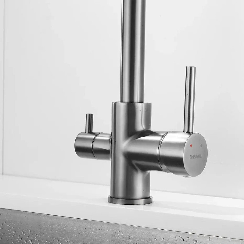 Смеситель для кухни Shevanik S228T цвет Оружейная сталь