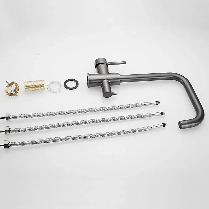 Смеситель для кухни Shevanik S228T цвет Оружейная сталь