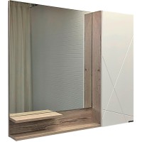Зеркало со шкафом Comforty Мерано 90 00-00008508 Дуб дымчатый МДФ / ЛДСП, стекло