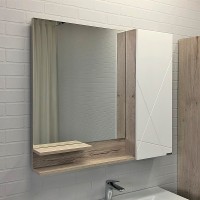 Зеркало со шкафом Comforty Мерано 90 00-00008508 Дуб дымчатый МДФ / ЛДСП, стекло